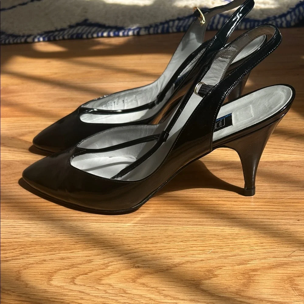 Vintage patent Black leather Heels - Picture 3 of 5